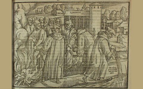 Exhumación y cremación del cuerpo de John Wiclef en 1428